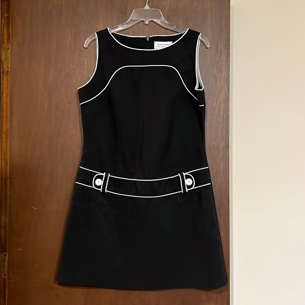 Black dress with white detailing